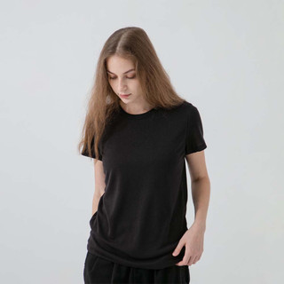 【Projext】和紙絲棉柔軟素T 女款黑色 吸濕排汗 透氣抗臭Papier Tee Black Women