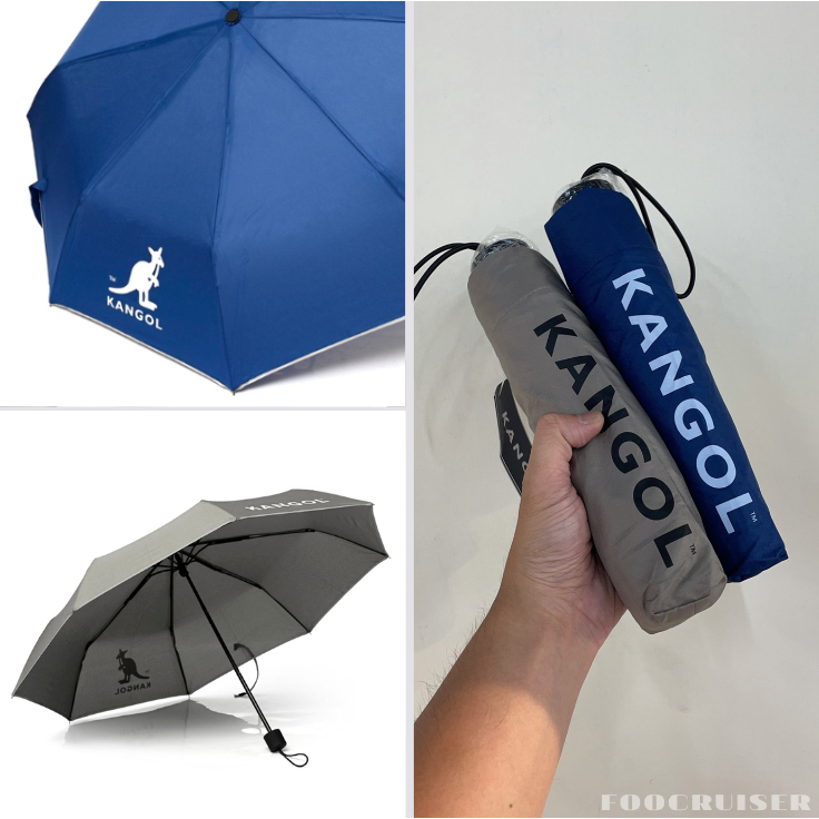 [ KANGOL ] 袋鼠 摺疊傘 折傘 防曬 抗UV 輕量 雨傘 雨具 遮陽傘 灰色 深藍色
