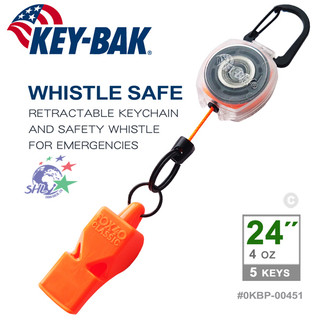 KEY-BAK Sidekick系列 24" Whistle Safe伸縮鑰匙圈+安全哨 #0KBP-00451【詮國】