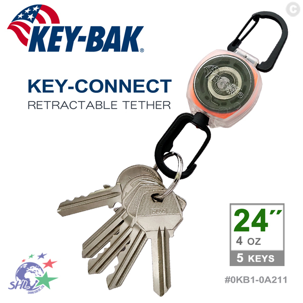 KEY-BAK Sidekick 24" Key-Connect 伸縮鑰匙圈/透明殼雙扣環/0KB1-0A211