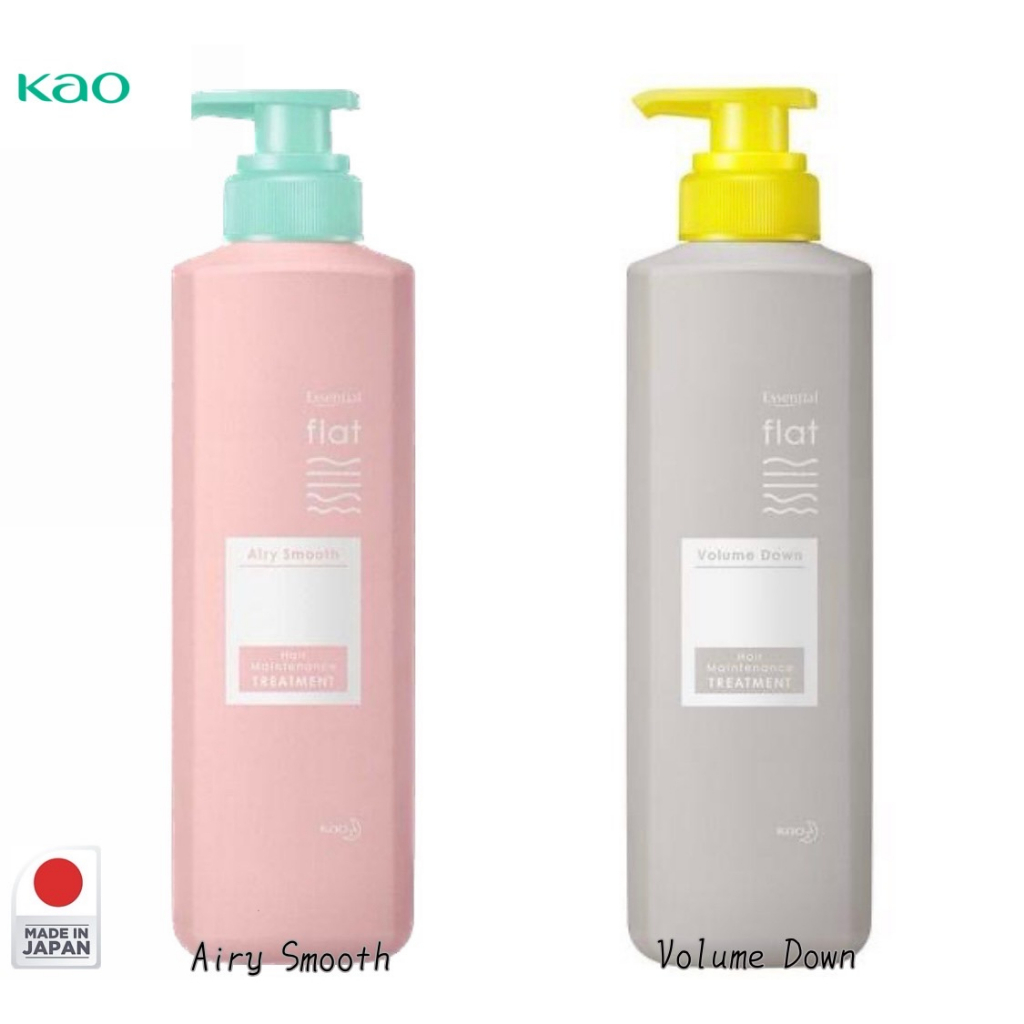 日本 花王Kao Essential flat 柔順蓬鬆洗髮精 柔順潤髮乳 500ml 彈力修護洗髮乳 護髮乳 乳酸