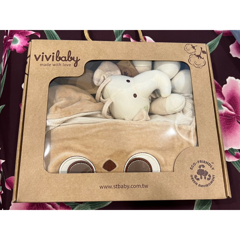 ViVibaby安撫娃娃 安撫玩具100%有機棉兩件組禮盒