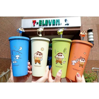 7-11 蠟筆小新 304不鏽鋼雙層吸管杯