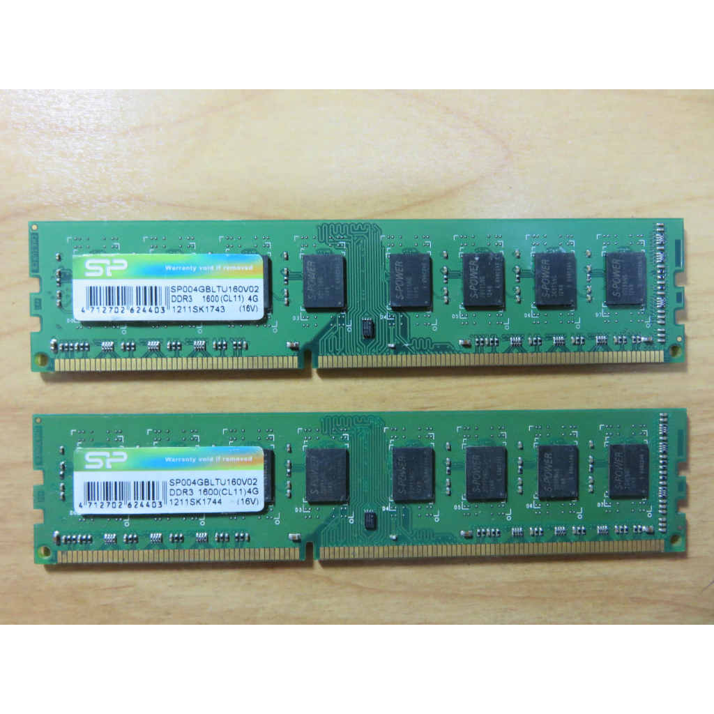 D.桌上型電腦記憶體- SP DDR3-1600雙通道 4GB*2共 8GB 不分售 直購價150