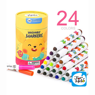 【JarMelo 原創美玩】兒童可水洗彩色筆(24色) JA90497 兒童美術