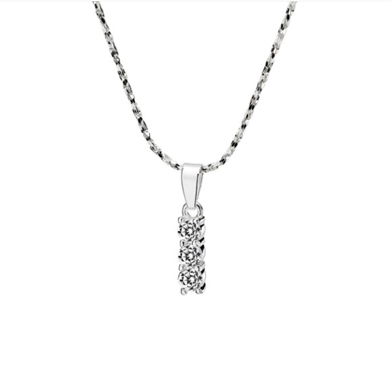 【IR】優雅迷人單排美鑽  純銀項鍊