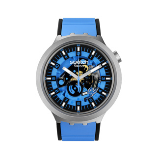 【SWATCH】BIG BOLD 手錶 BLUE DAZE 迷霧藍 (47mm) 瑞士錶 男錶 女錶 SB07S106