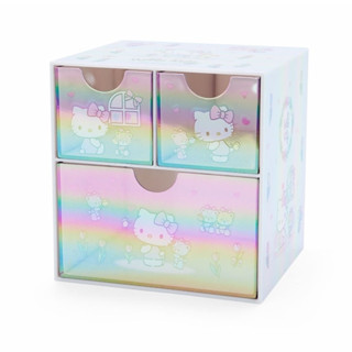 【震撼精品百貨】日本三麗鷗SANRIO 桌上型鐳射三抽收納盒 KITTY/美樂蒂/雙子星/大耳狗/酷洛米