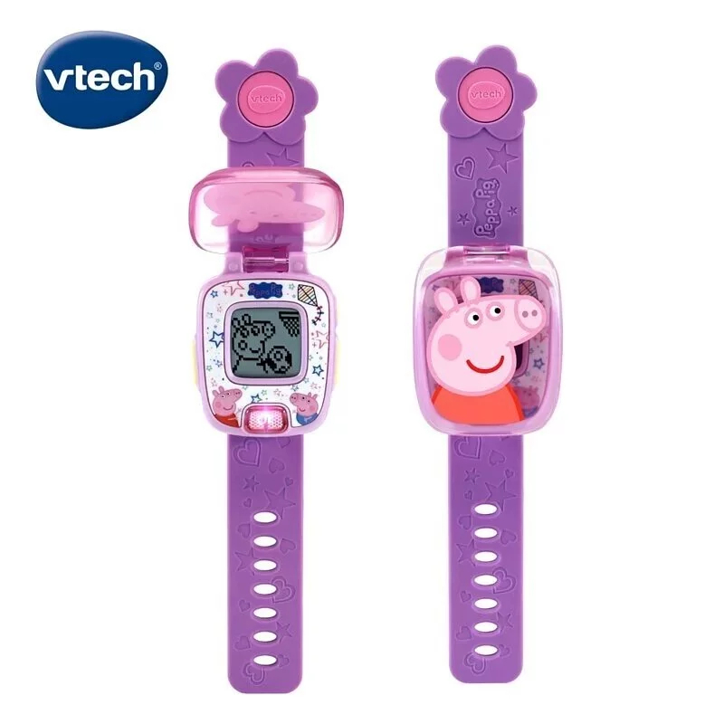 美國 Vtech 粉紅豬小妹 佩佩豬 多功能遊戲學習手錶 紫色 現貨