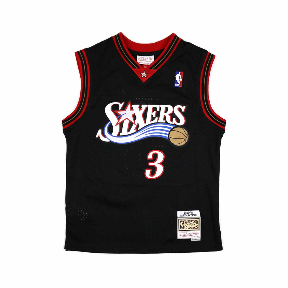 NBA M&amp;N 青少年 G1 Swingman復古球衣 76人 00-01 Allen Iverson #3 黑色