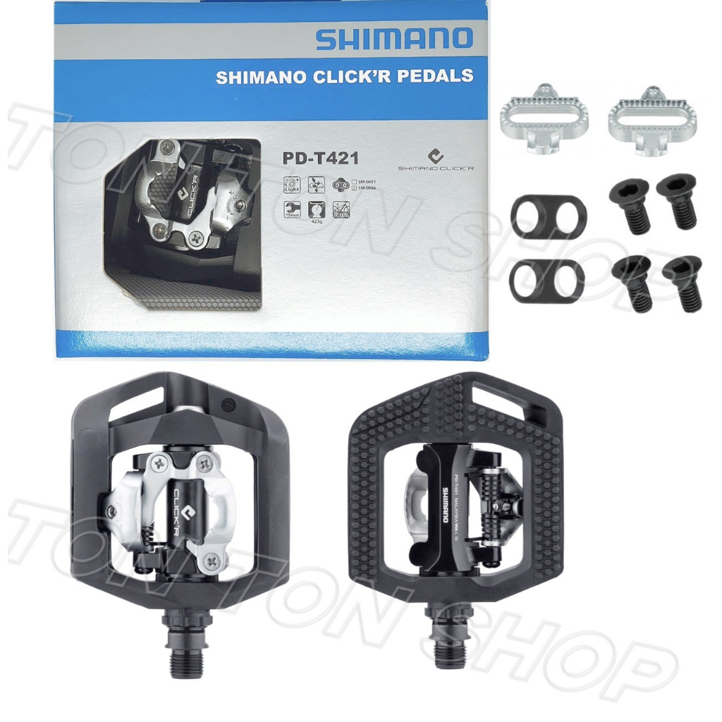 SHIMANO PD-T421 Click’r SPD 旅行車 登山車 踏板 卡踏 平面 雙用 黑色 附 SH56 扣片