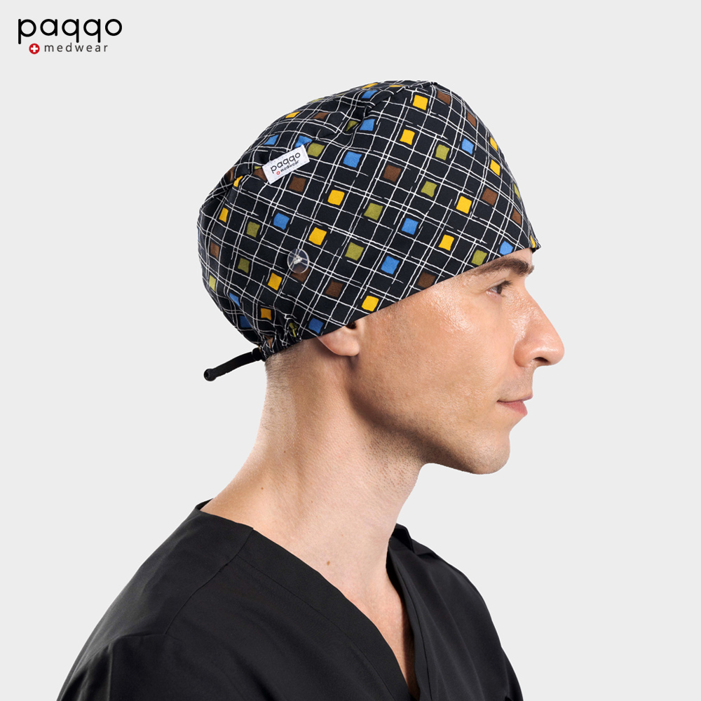 paqqo 鬆緊印花刷手帽(摩斯密碼) 手術帽 護士帽 醫療帽 牙醫診所