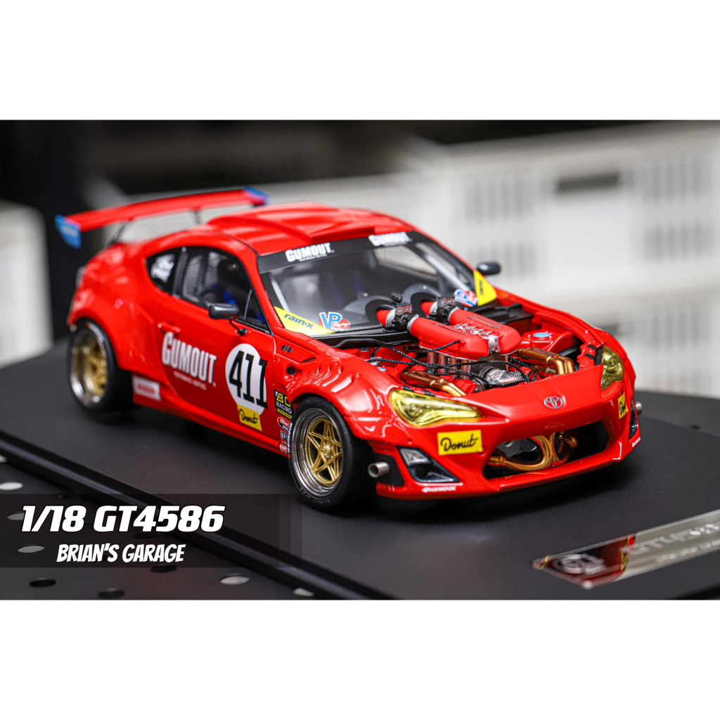 (林口現貨) 1/18 GT4586  458 V8-Swapped 86 合金模型車 全可開 GT86