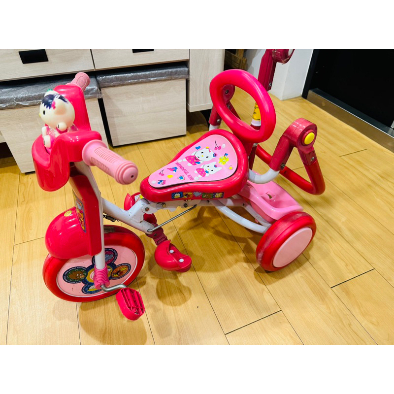 折疊三輪車 粉色 兒童三輪車