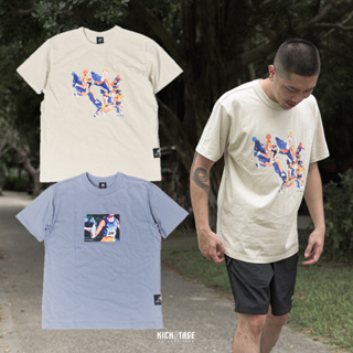 NEW BALANCE x JACOB ROCHESTER TEE 灰藍 沙色 慢跑插畫系列 水彩畫 藝術家聯名 短T