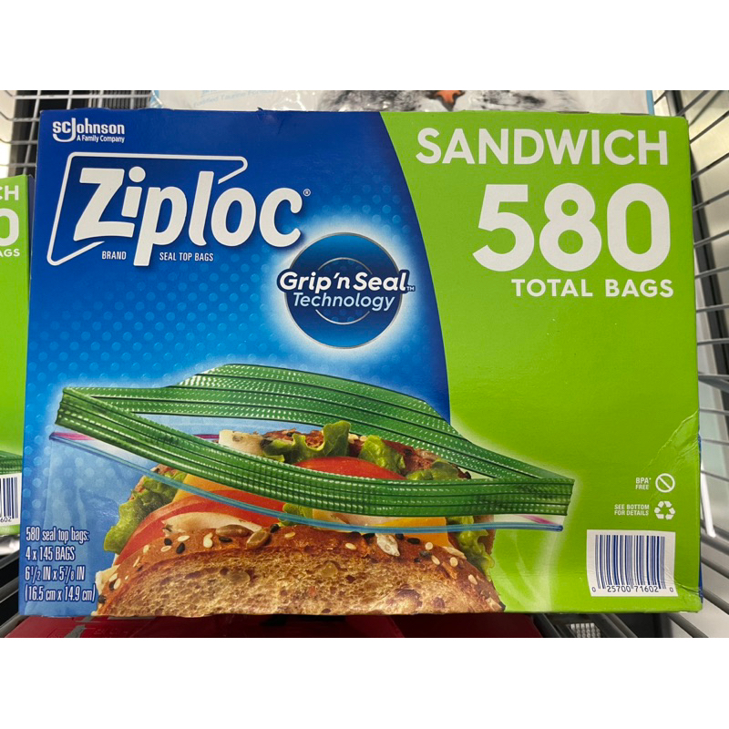 ✨好市多ziploc 可封式三明治保鮮袋 一盒145個（12小時內出貨）