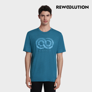 【Rewoolution】男 LOGOTYPE 140g短袖印花T恤(加勒比海藍)|CB1MC512 M1M010RJ1