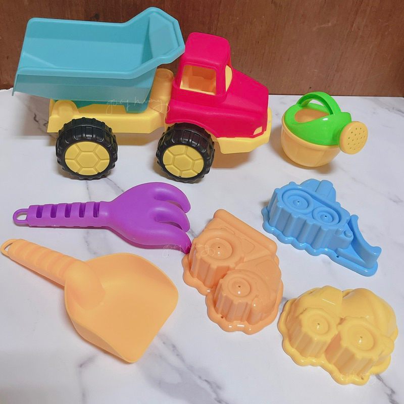 玩沙組 7件組 大台砂石車 大組玩沙 加大玩具車 洗澡玩具 沙灘玩具 戲水玩具 玩沙玩具 汽車 交通工具 動力沙模型