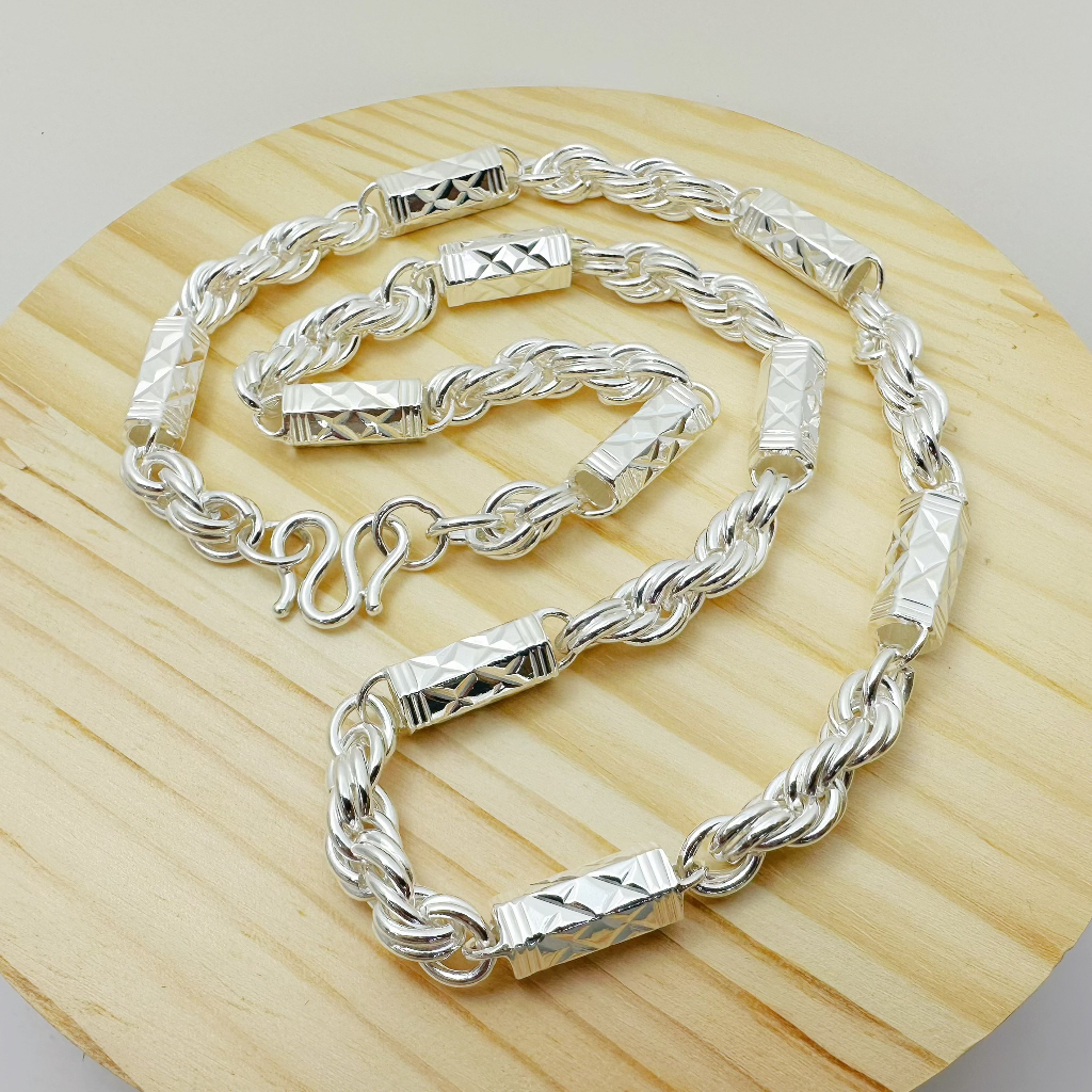 金泰源銀樓 純銀 999 銀 六角麻花 鑽石花 長管 m扣 項鍊 鍊子 男生 男款 粗項鍊 粗鍊 1兩 2兩 3兩 5兩