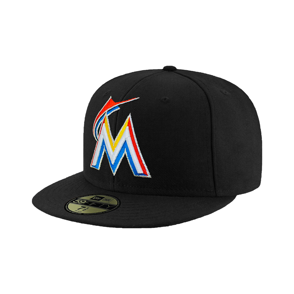 NEW ERA 59FIFTY 5950 MLB 邁阿密 馬林魚隊 大標 黑色 棒球帽 2014年 ⫷ScrewCap⫸