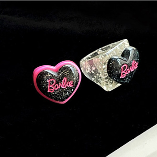 BEGIN 芭比 Barbie 戒指 愛心 塑膠 歐美 誇張 浮誇 大戒指 壓克力 粉色 桃色 亮粉 糖果色