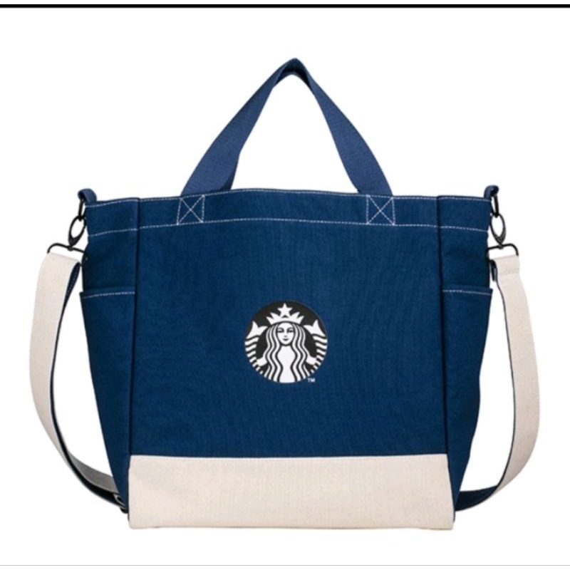 Starbucks 星巴克藍色女神提背袋