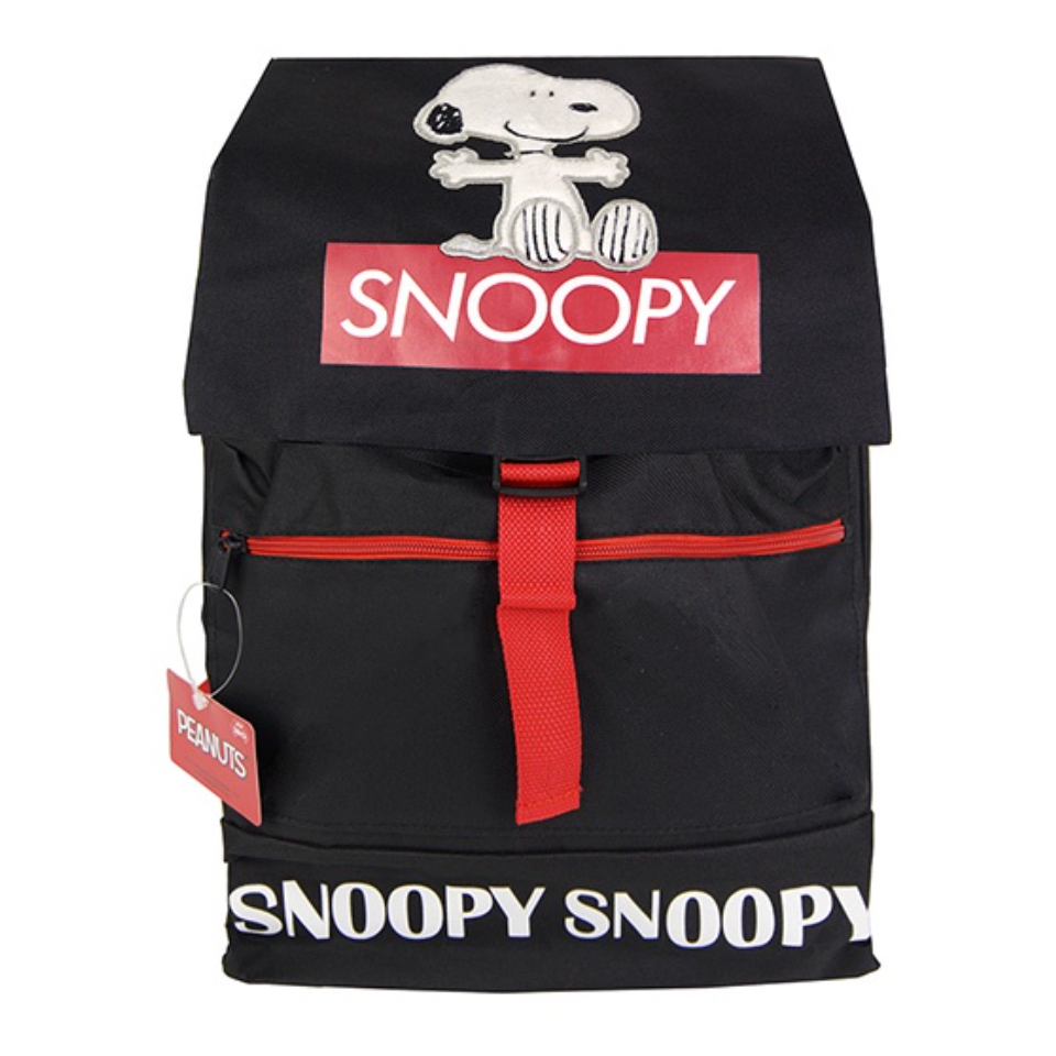 日本 史努比 snoopy 正品 後背包 黑色 背包 紅色 可束口 肩帶可調 通勤包 運動包 登山包 筆電包 書包