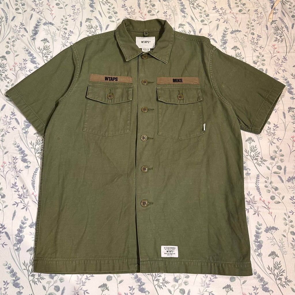 wtaps 18SS BUDS SS SATIN 水洗綠軍襯 M 02（長72胸60