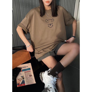 黑粉現貨秒出售完不再💖【JinG】韓國🇰🇷*小熊印花短袖上衣♥️寬鬆版型 下半身失蹤 美式復古 圓領短袖 棉T 卡通圖T