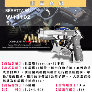 MARS益智玩具◎貝瑞塔金屬拼圖模型◎3D立體金屬拼圖 (創意diy金屬模型-蝕刻片-拼酷)