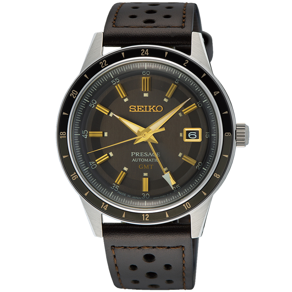 SEIKO 精工 PRESAGE 復刻60年代 GMT機械腕錶 4R34-00B0J (SSK013J1) SK042