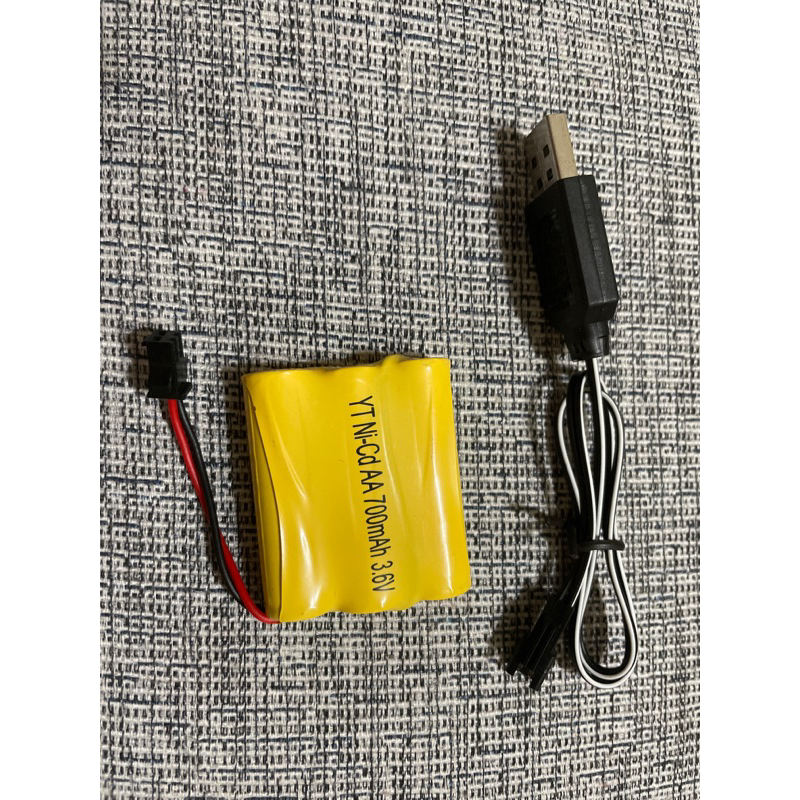 充電鎳鎘電池SM接頭 700mAh 3.6V（贈送USB充電線）