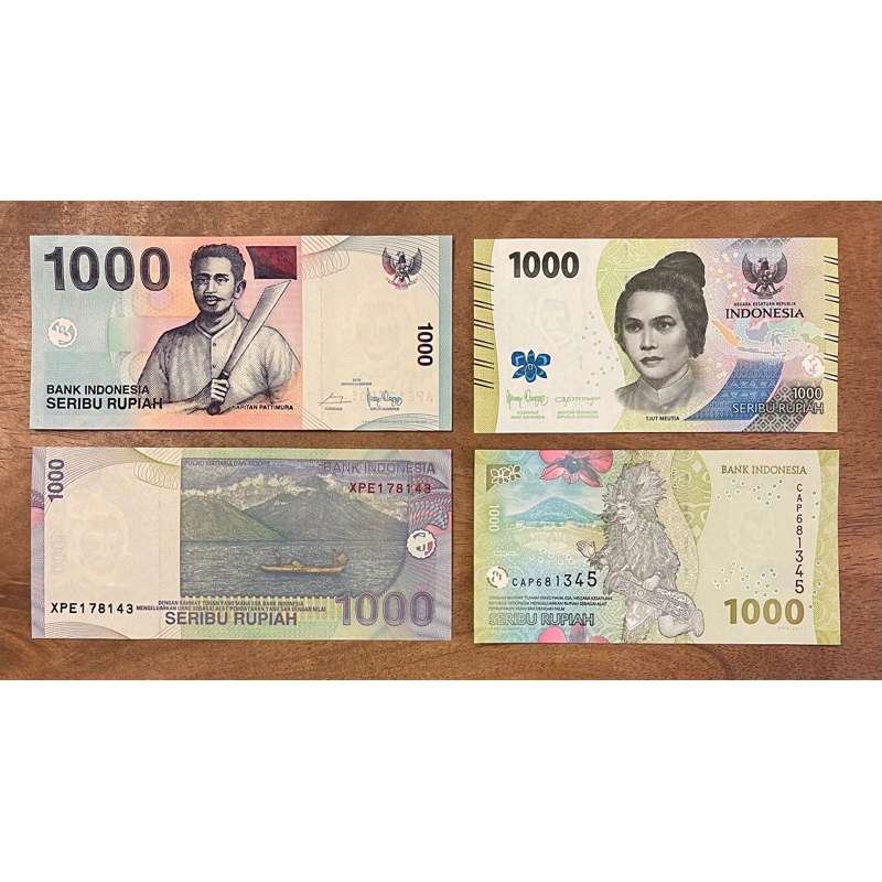 全新印尼盾面額1000盧比稀有紀念紙鈔 印度尼西亞盧比 一次購買一刀100張加碼贈全新美金2元1張