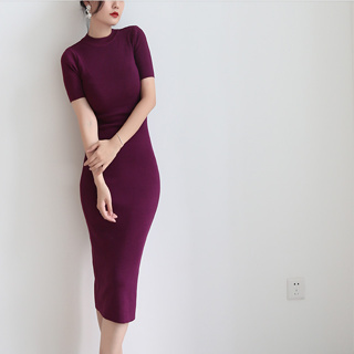雅麗安娜 洋裝 連身裙 包臀裙S-XL簡約針織連身裙夏知性優雅氣質修身顯瘦一步裙T101-7362.