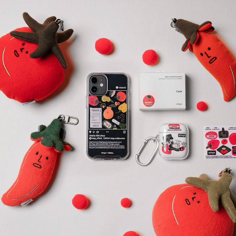 韓國 elago X tukata 濟洲島柑橘 聯名 透明手機殼 Airpods 耳機殼 蔬菜農場 韓國文創手機殼