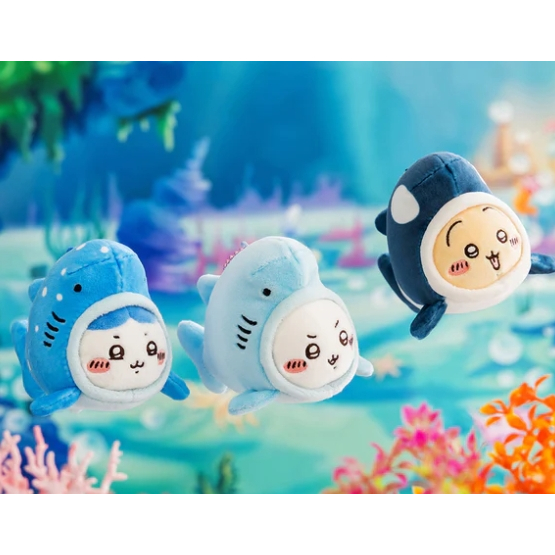 艾德雜貨 日本正版 吉伊卡哇 水族館限定 鯨鯊小可愛 小八貓 兔兔娃娃吊飾 Chiikawa 鯨鯊 娃娃 吊飾