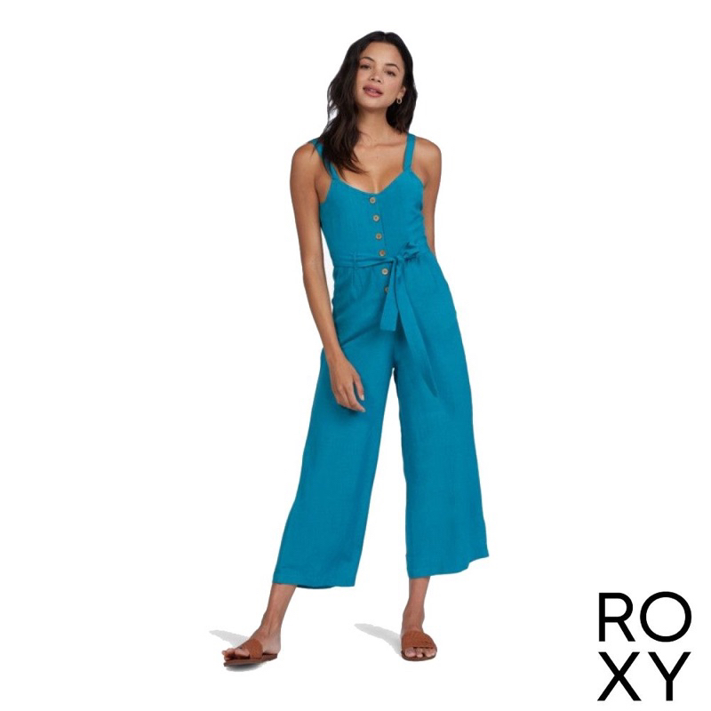 全新吊牌未拆 ROXY - 印度製 MIND TRIP 連身褲 藍色藍綠色連身長褲 XS