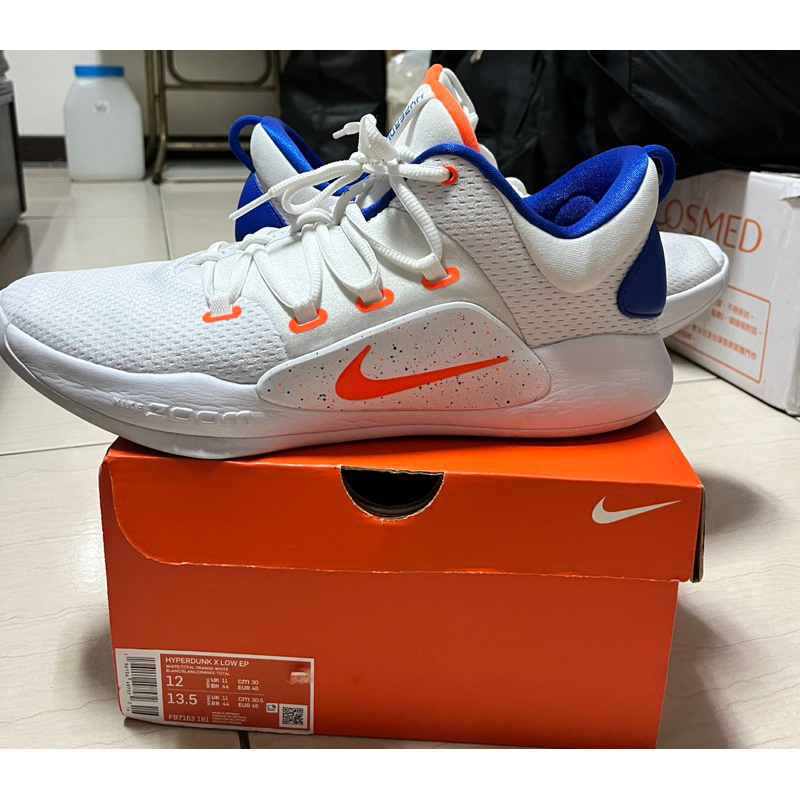 Nike Hyperdunk X low 藍橘色 籃球鞋 稀有大尺碼US12
