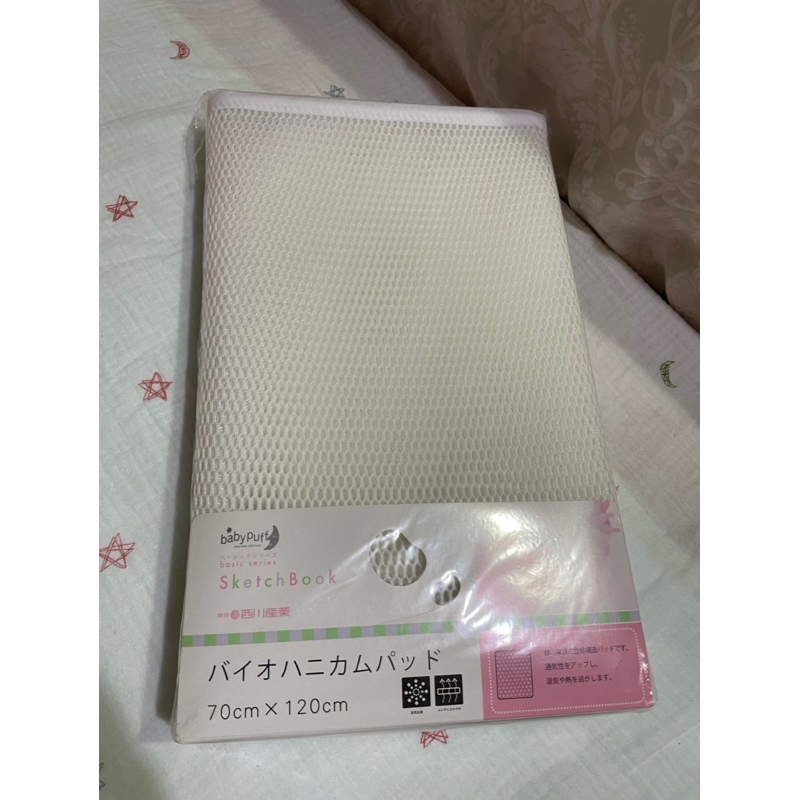 全新-東京西川 嬰兒床蜂窩型立體透氣涼墊/透氣床墊70*120cm
