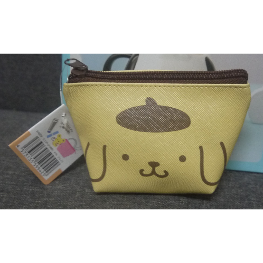 日版﹝Sanrio﹞授權※POMPOMPURIN布丁狗※【布丁狗大臉船型黃色造型】拉鍊小零錢包