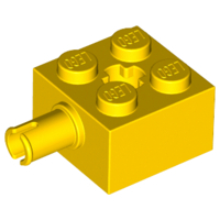 Lego 樂高 黃色 2x2 輪子 單邊 輪軸 Yellow Brick Modified Pin 6232 42929