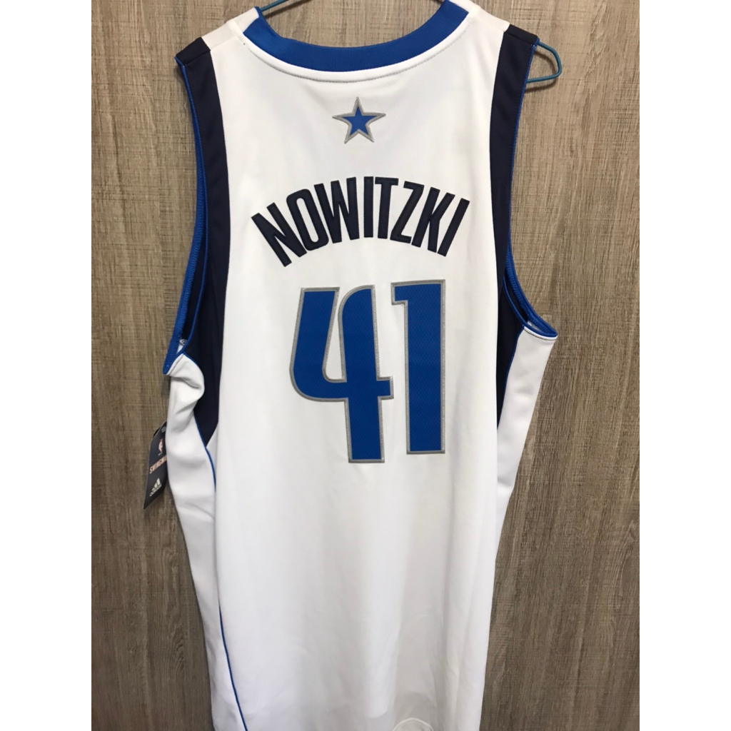 NBA球衣 Dirk Nowitzki 獨行俠 主場白 Adidas Swingman 尺寸L