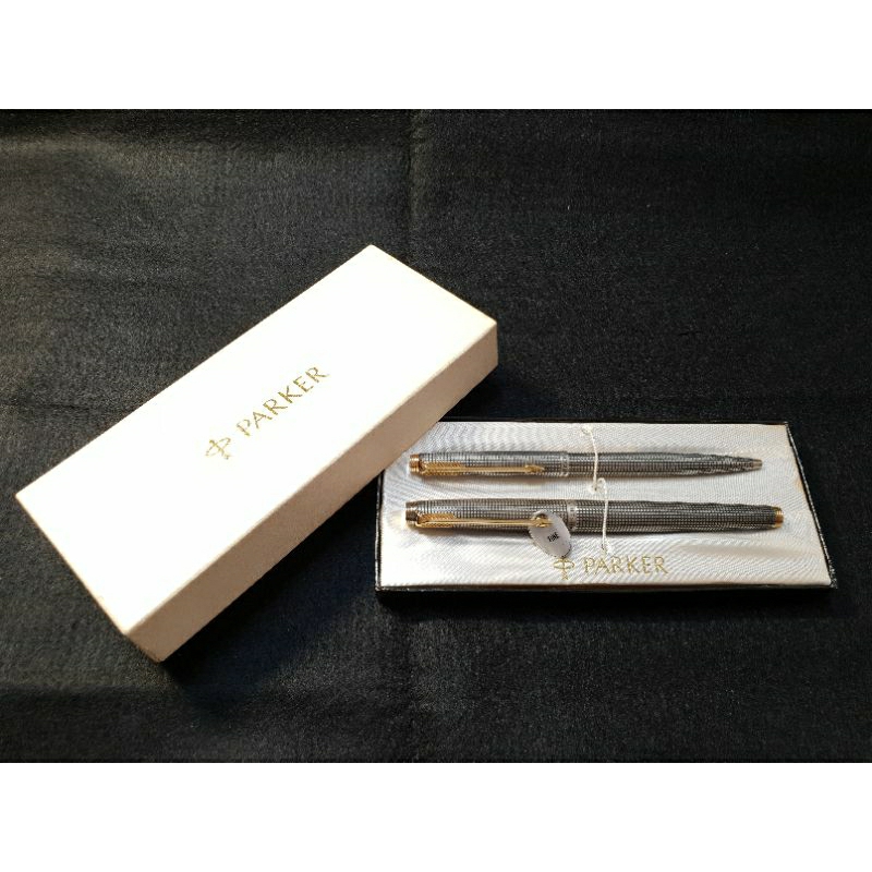 《文物戀》派克 parker 鋼筆 對筆 派克75 parker75 美國製 銀格 14K