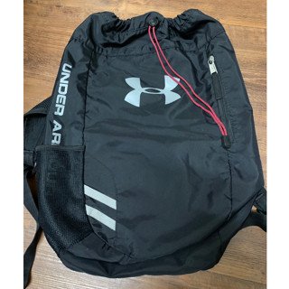 Under Armour 黑色斜紋 網袋收納 健身運動束口袋 隨身便攜後揹包 後背袋 UA 安德瑪