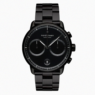 【Nordgreen】Pioneer-紋理黑錶盤計時腕錶 PI42BL3LBLTB 42mm 現代鐘錶