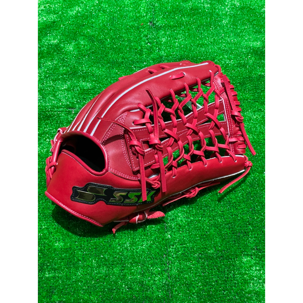 棒球世界全新SSK硬式棒壘球手套外野手DWG3423H紅色特價外野網