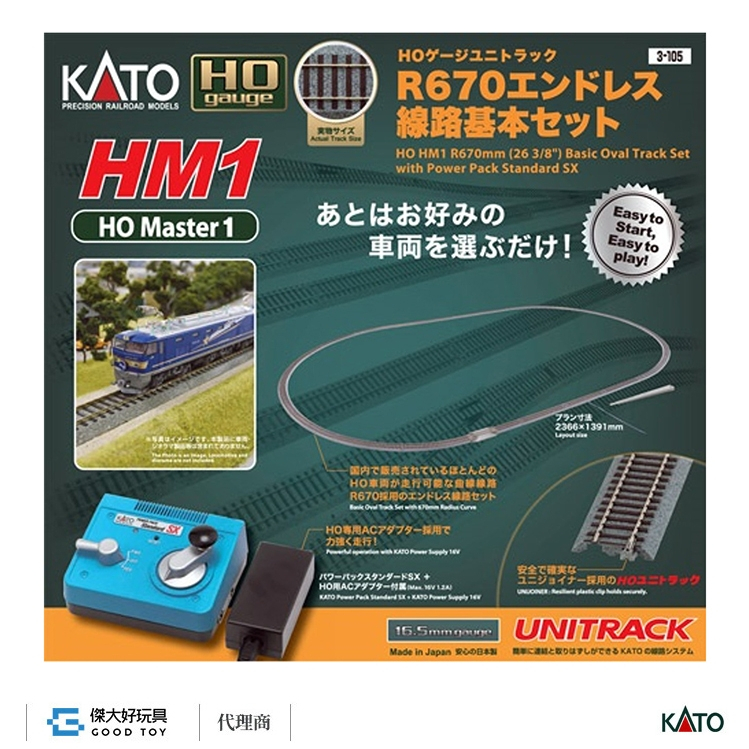 KATO 3-105 軌道組 (HO) HM1 環狀線路基本組 (附新版 SX控制器/常點燈功能)