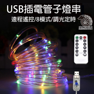 USB管子燈【黑馬燈城】臺灣現貨含發票【A634】LED銅線燈串 聖誕燈戶外庭院裝飾彩燈 軟管燈 裝飾 吊燈 樹燈