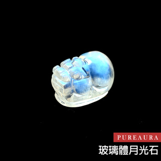 【Pureaura 純粹水晶寶石】最高級數玻璃體亮藍暈月光石貔貅