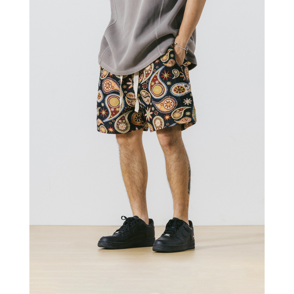 《E-fact》ANGLAN 🔥花紋 短褲Paisley Flower Banding Shorts